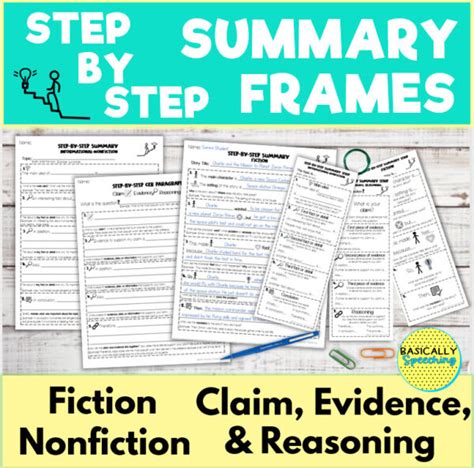 Summarizing Nonfiction Fiction And Cer Paragraph Frames And Cue Strips Made By Teachers