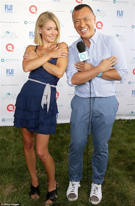 Kelly Ripa Wears Blue Sundress To Qvc Super Saturday Event In The