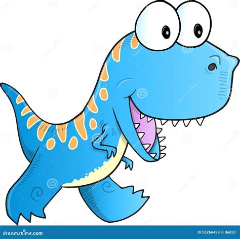 Blue Dinosaur Vector Stock Vector Illustration Of Animal 55266439