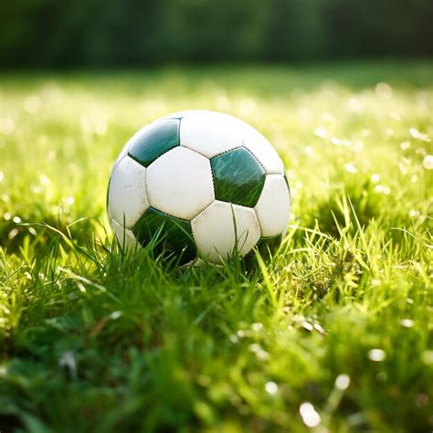 Premium Photo Soccer Ball On The Grass With A Blurred Background