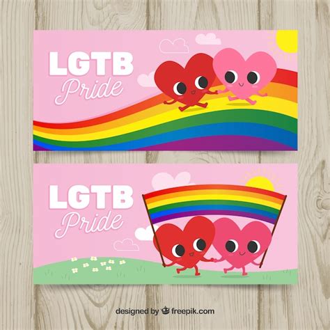 Free Vector | Pink lgtb pride banners