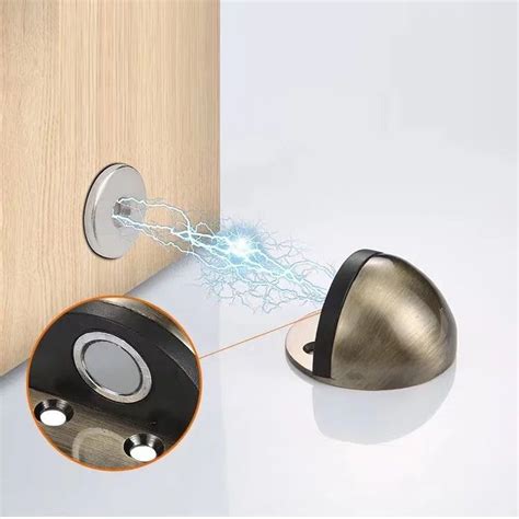 Jual Penahan Pintu Door Stopper Stainless Kedap Suara Bulat Magnet