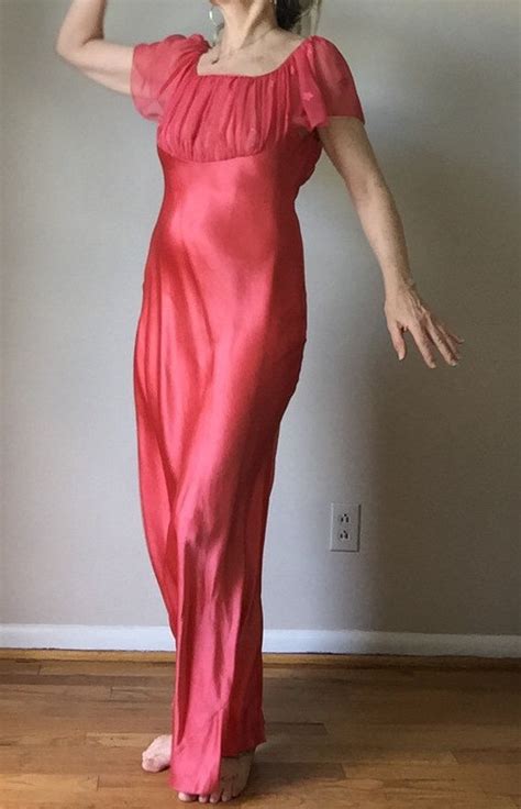 Vintage S S Lingerie Set Rosy Red Nightgown Rob Gem