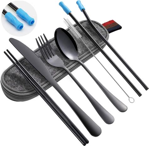 Cutlery Sets Flatware Set Portable Utensils Travel Silverware Set