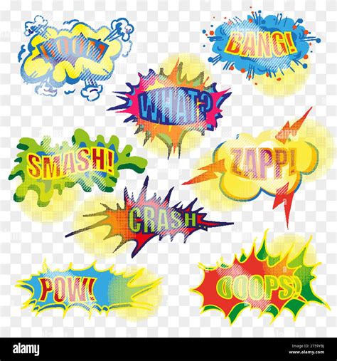 Vector Vintage Pop Art Comic Spiky Shape Speech And Explosion Bubble