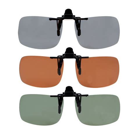 Flip Up Clip On Sunglasses Polarized 3 Pack Women Men 60mmx43mm