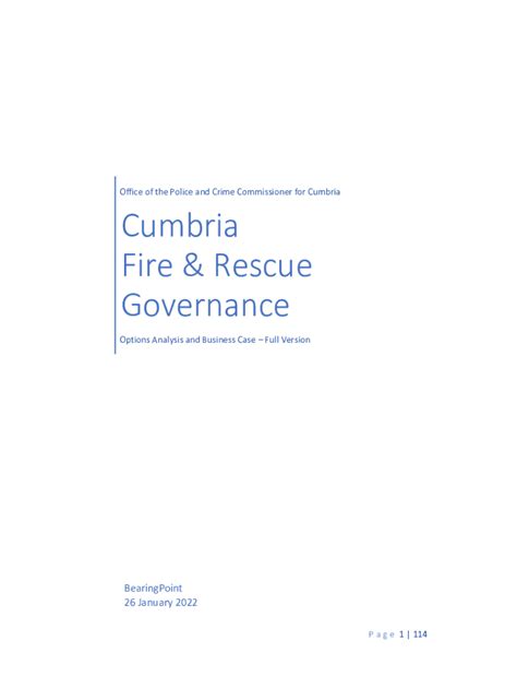 Fillable Online Cumbria Pcc Gov Fire Service To Come Under Control Of