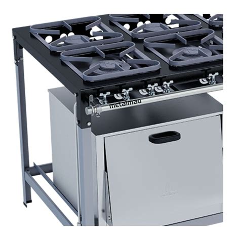 Fogão Industrial 6 Bocas Forno 30x30 Stori Top Metalmaq Pop Maq