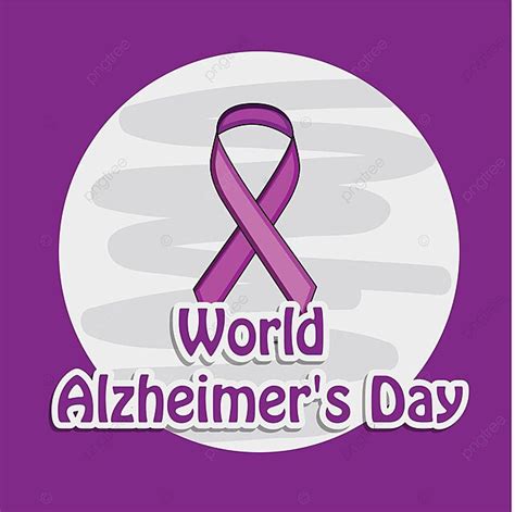 World Alzheimers Day Background International Brain Purple Vector