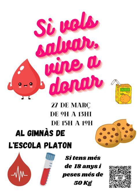 Donar sang salva vides L Escola Francesc Platón i Sartí d Abrera