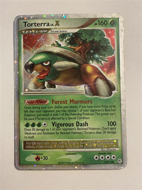 Pok Mon Torterra Lv X Diamond Pearl Rare Foil Damage