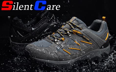 Silentcare Walking Shoes Mens Waterproof Low Rise Hiking Shoes Mens Non Slip Trekking Hiking