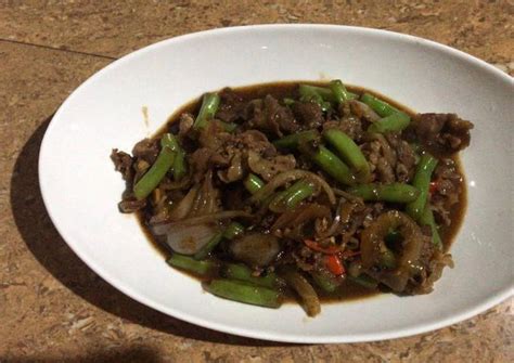 Resep Beef Slice Buncis Saos Tiram Lada Hitam Oleh Risty Cookpad