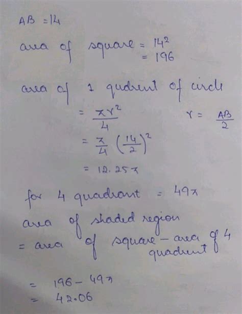 In Fig ABCD Is A Square Of Side 14 Cm With Centers A B C And D