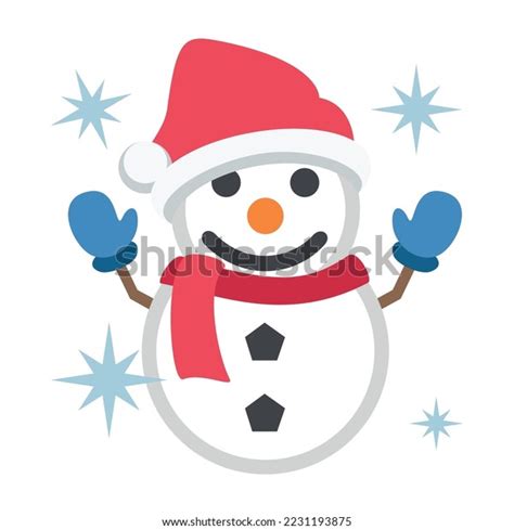 Snowman Vector Flat Emoji Design Isolated Stock Vector (Royalty Free ...