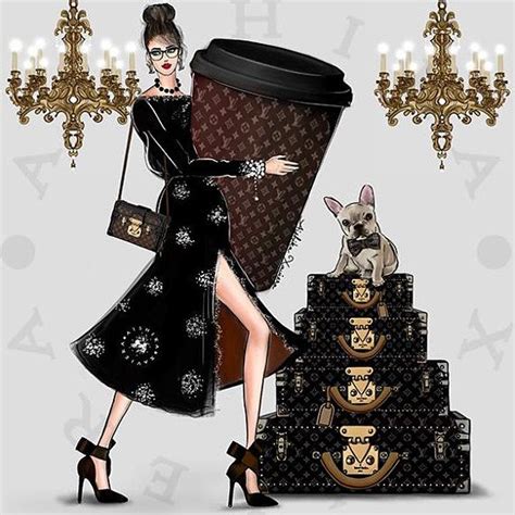 Digital Download Fashion Illustration Louis Vuitton Inspired Couture Fashion Print And High