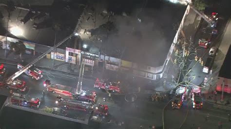 Crews battle fire at commercial structure in Hollywood | FOX 11 Los Angeles