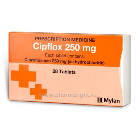 Cipflox Ciprofloxacin 250mg PharmaRight Vu