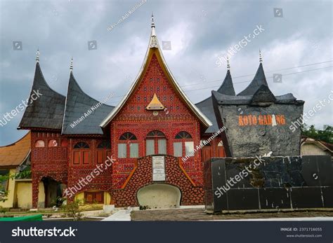 rumah gadang traditional house form minang stock photo