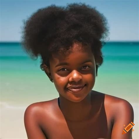 Dark Skinned Girl Beach On Craiyon