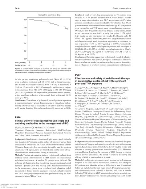 Pdf P597 Effectiveness And Safety Of Vedolizumab Therapy In An