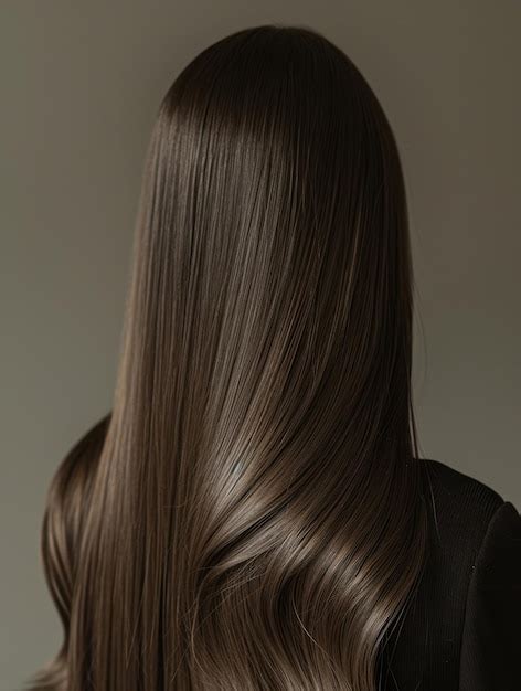 Woman With Long Chocolate Brown Hair And Chestnut Highlights Against