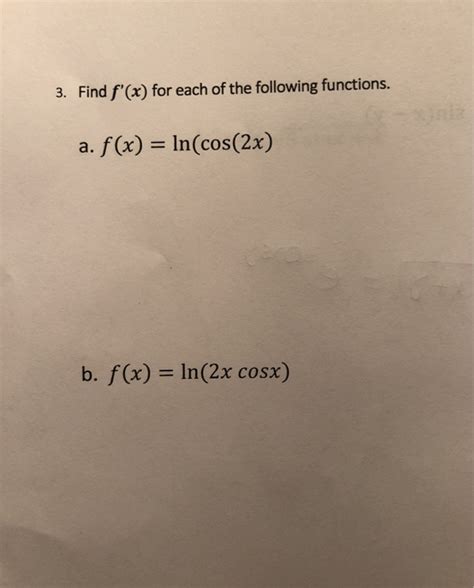 Solved 1 Find F X For Each Of The Following Functions A