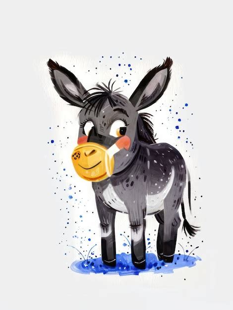 Premium Photo | Cute donkey hand drawn illustration