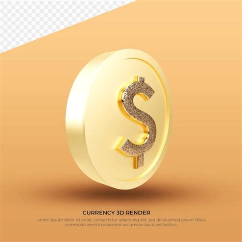 Premium Psd D Render Gold Currency Symbol Usd Dollar Coin