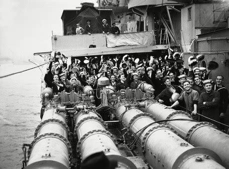 Cheering Men British Heavy Cruiser Hms Editorial Stock Photo - Stock ...