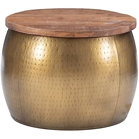 Amazon Linon Nora Metal And Wood Small Drum Table In Copper Home