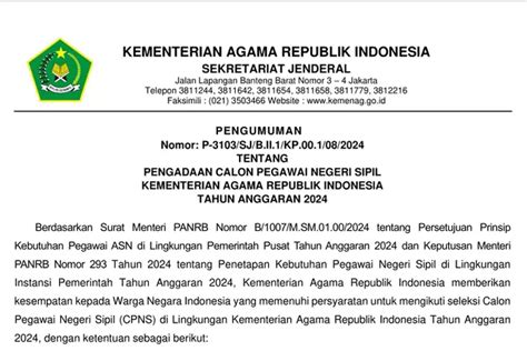 Cpns Kemenag Buka Formasi Khusus Untuk Putra Putri Kalimantan Di