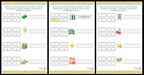 Fichas De Lengua Art Culos Determinados