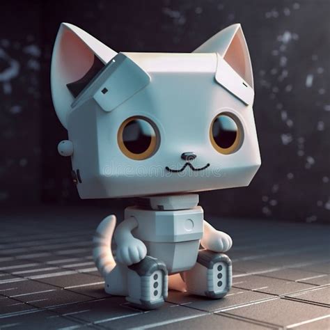 Cute Happy Robotic Kitten Stock Illustrations 67 Cute Happy Robotic