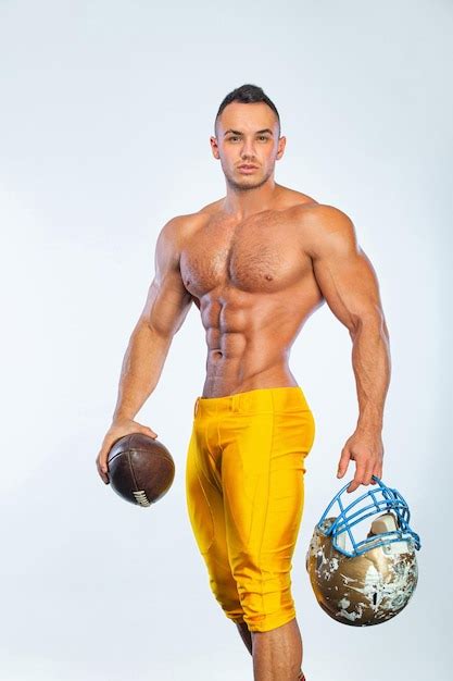 Premium Photo Gay Streptizer With Naked Torso American Football