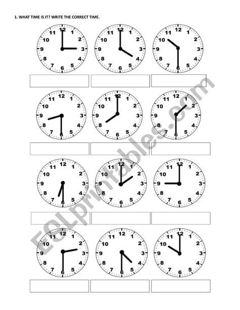 Telling The Time Esl Worksheet By Dmmedina