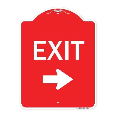 Signmission Parking Lot Sign Exit Sign Right Arrow Red White