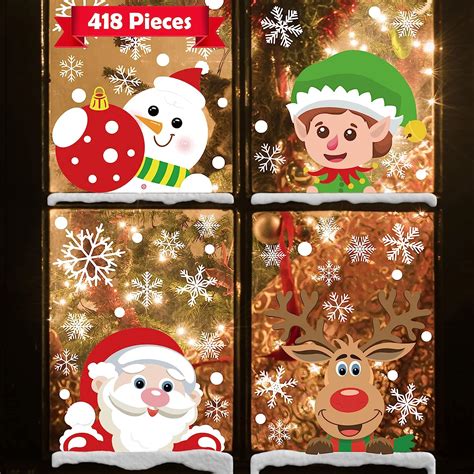 Wall Décor Snowman Stickers Shop Window Stickers Reindeer Decal Christmas Window Decal Winter