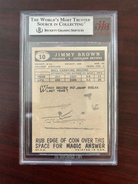 Topps Jim Brown Bvg Centered Ebay