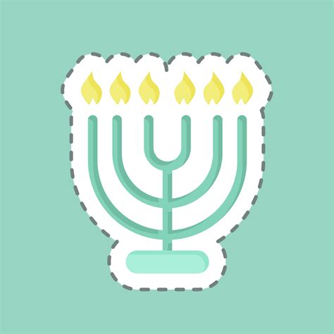 Sticker Line Cut Menorah Suitable For House Symbol Simple Design