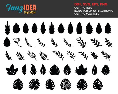 45 Paper Leaves Svg Bundle Leaf Templates Branches Svg Cut Files For