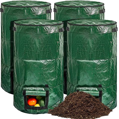 Amazon.com : 4 Pieces Compost Bin Bags Large 34 Gallon Reusable Yard ...