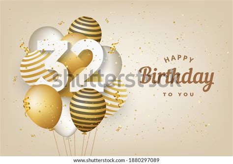 happy  birthday gold balloons greeting stock illustration