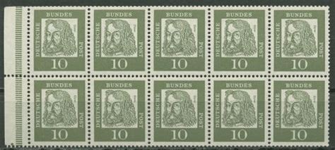 Bund 1961 Dürer Heftchenblatt H Bl 11 RLV II u2 Type A postfrisch