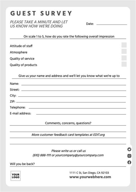 Customize Free Feedback Card Templates Online