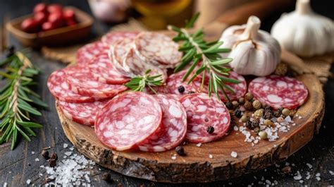 Premium Photo Sliced Salami On Wooden Cutting Board