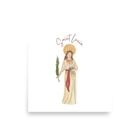 Saint Lucia Lucy Print Wall Art Catholic - Etsy