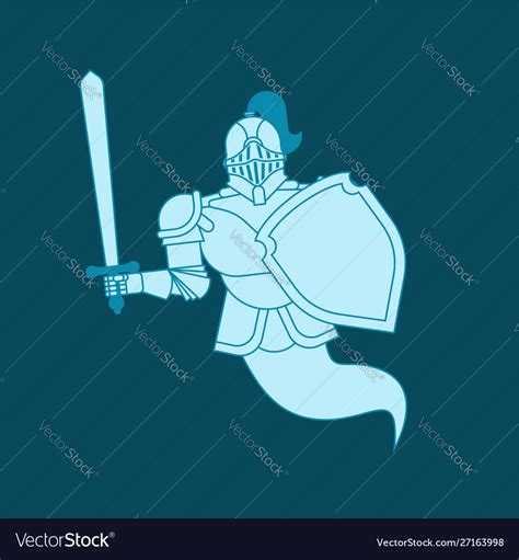 Knight Ghost Isolated Metal Armor Warrior Iron Vector Image