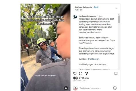 Foto Video Pengendara Motor Berani Lawan Debt Collector Ditantang Ke