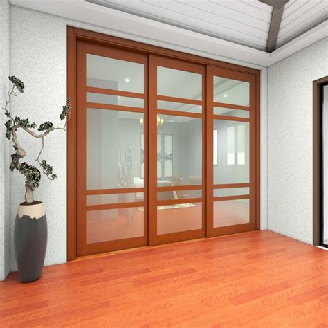 Brown Wooden Sliding Door For Home Interior At 950 Square Feet In